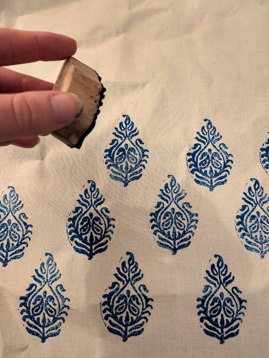 Indian Block Printing Workshop. Tintern Village Hall. Friday the 11th December 11am - 1.15pm